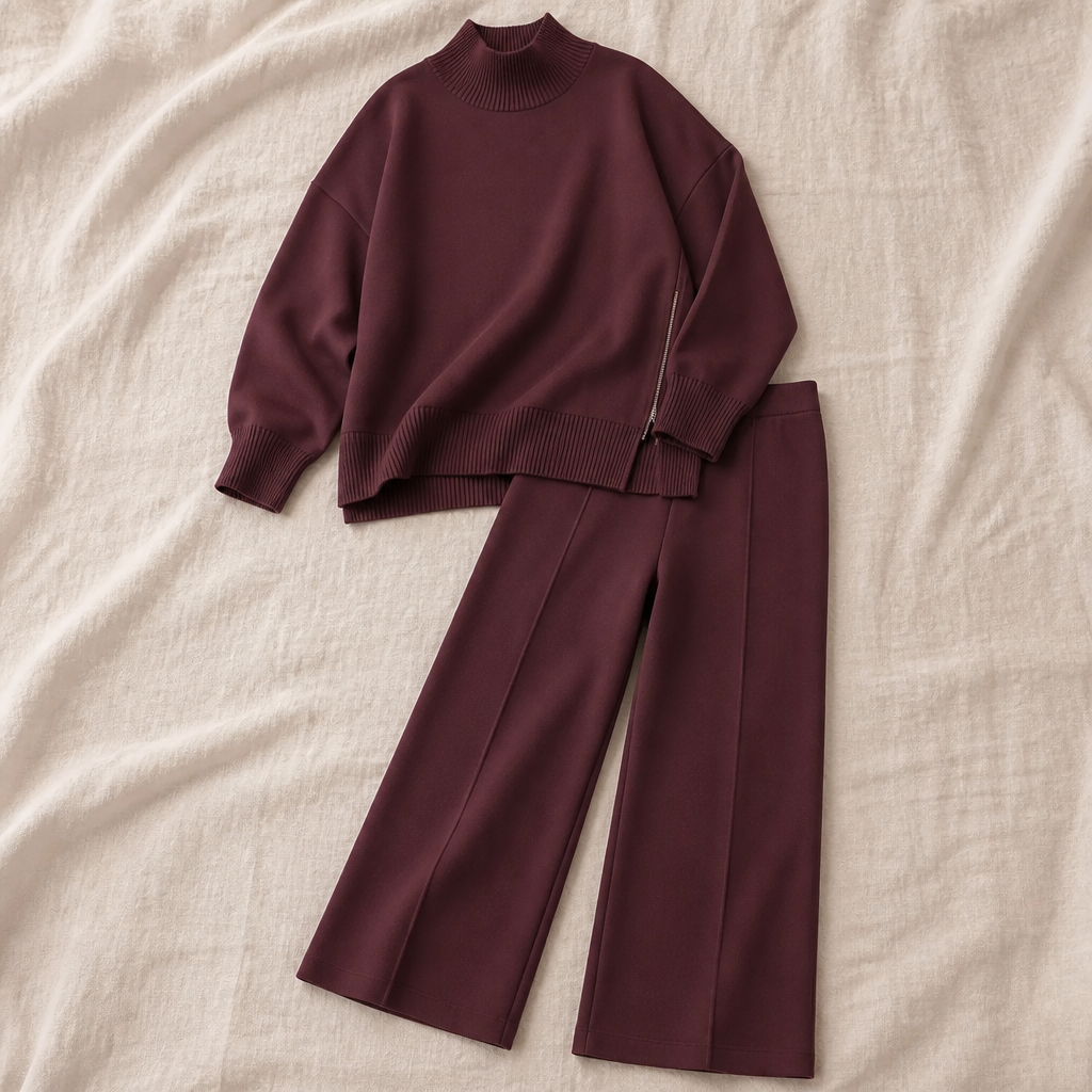 SilvaEase™ – Cozy Oversized Sweater and Wide-Leg Pant Set