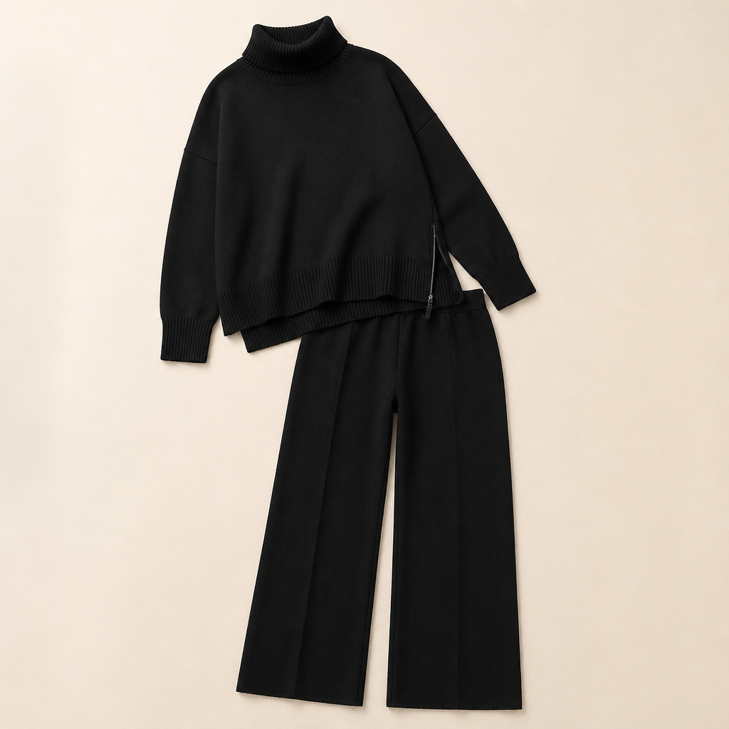 SilvaEase™ – Cozy Oversized Sweater and Wide-Leg Pant Set