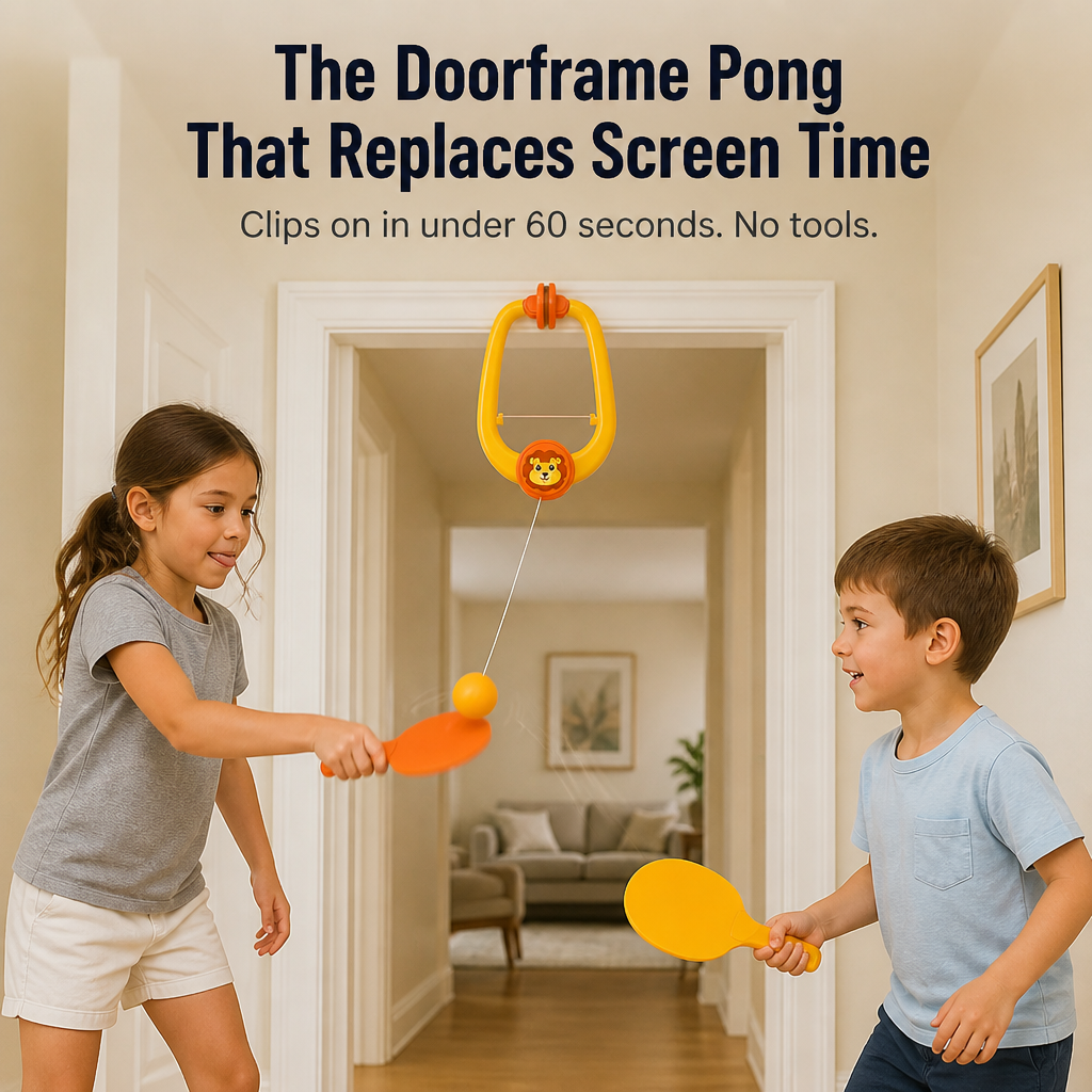 PlayBurst™ — Clip a Pong Game to Any Doorframe in 60 Seconds