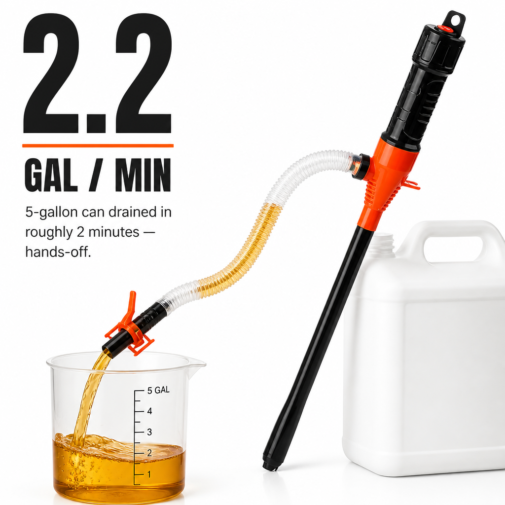 TurboFlow™ — Move Fuel, Water, or Oil Hands-Free at 2.2 Gallons a Minute