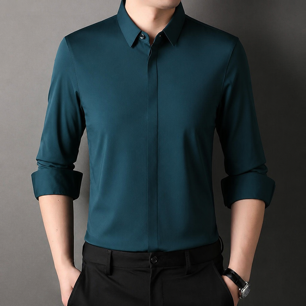 Vantori™ – Slim-Fit 4-Way Stretch Wrinkle-Free Dress Shirt