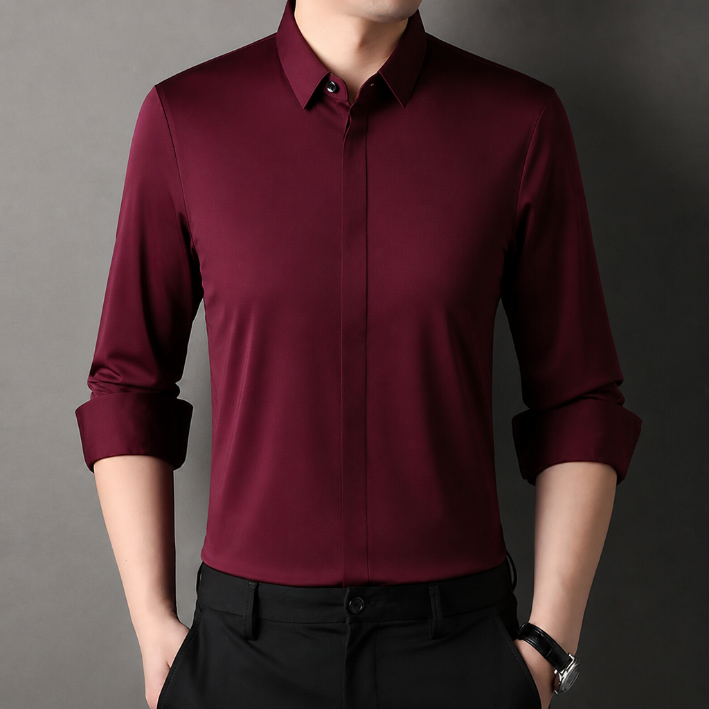 Vantori™ – Slim-Fit 4-Way Stretch Wrinkle-Free Dress Shirt