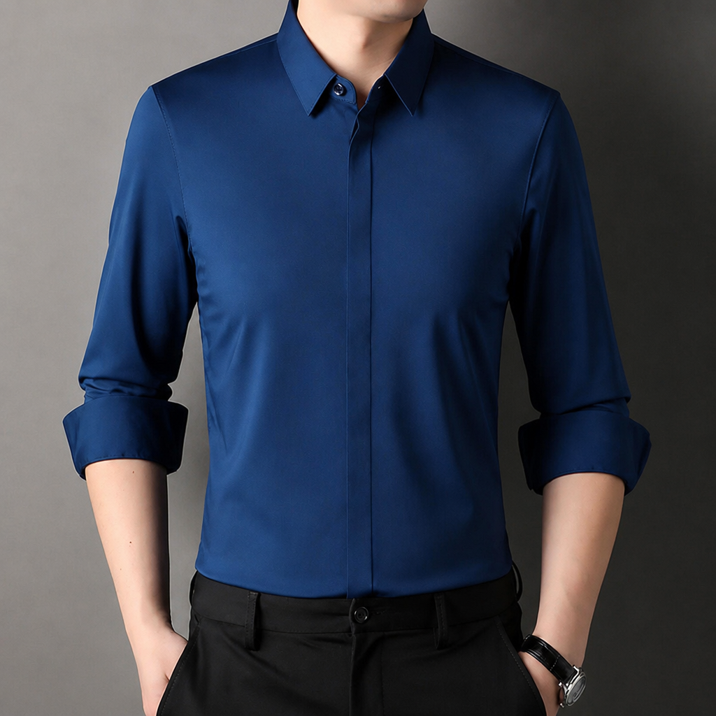 Vantori™ – Slim-Fit 4-Way Stretch Wrinkle-Free Dress Shirt