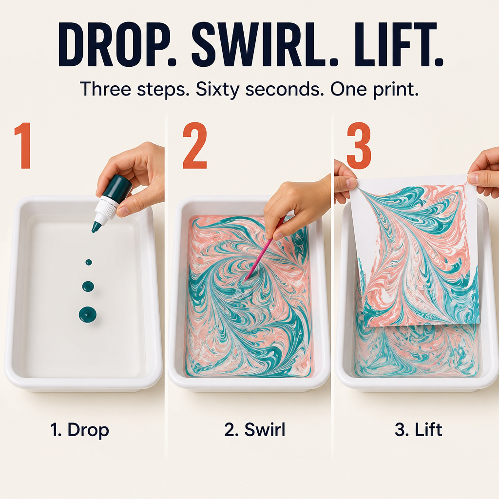 SplashForm™ — Turn Tap Water Into Marble Art Kids Lift, Dry, and Frame