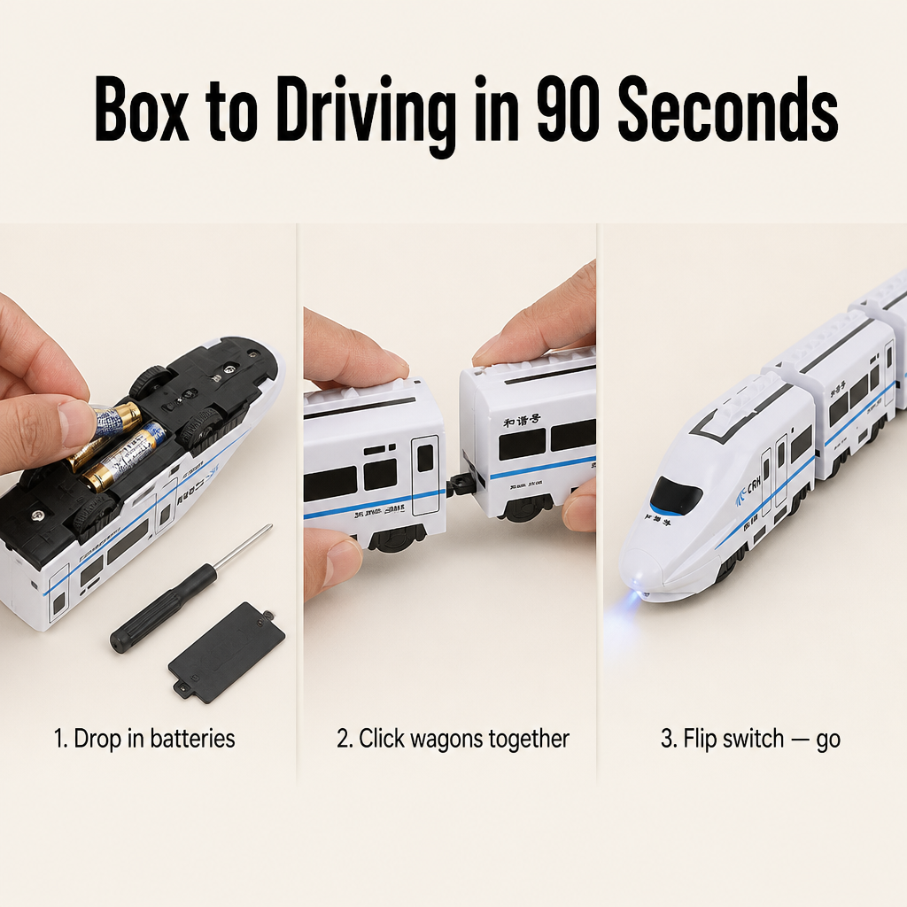 BrainBuzz Express™ — Race a Real-Looking Bullet Train Around Their Bedroom Floor