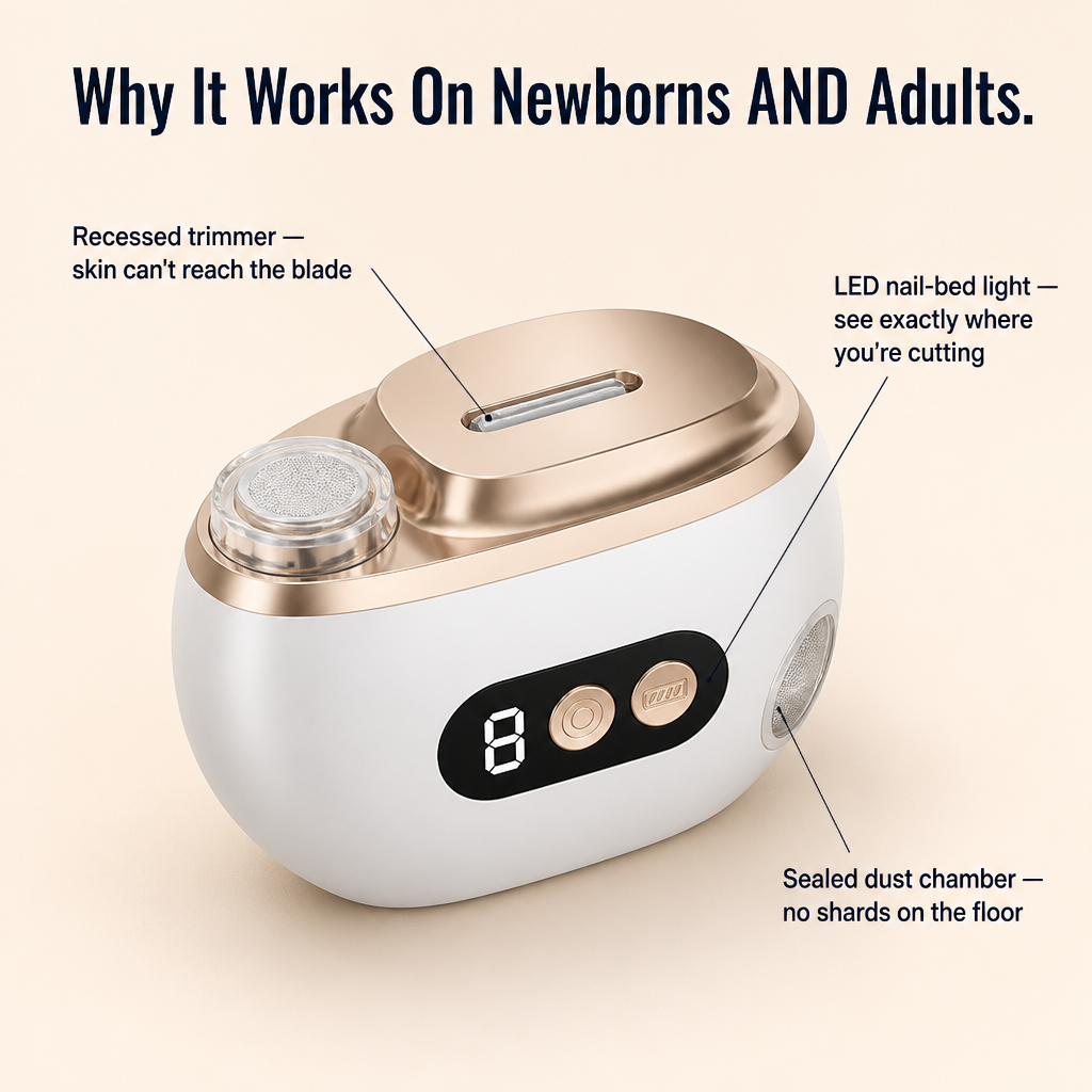 LuminaClip™ — Trim, File & Polish Every Nail In The House (Even Baby's)