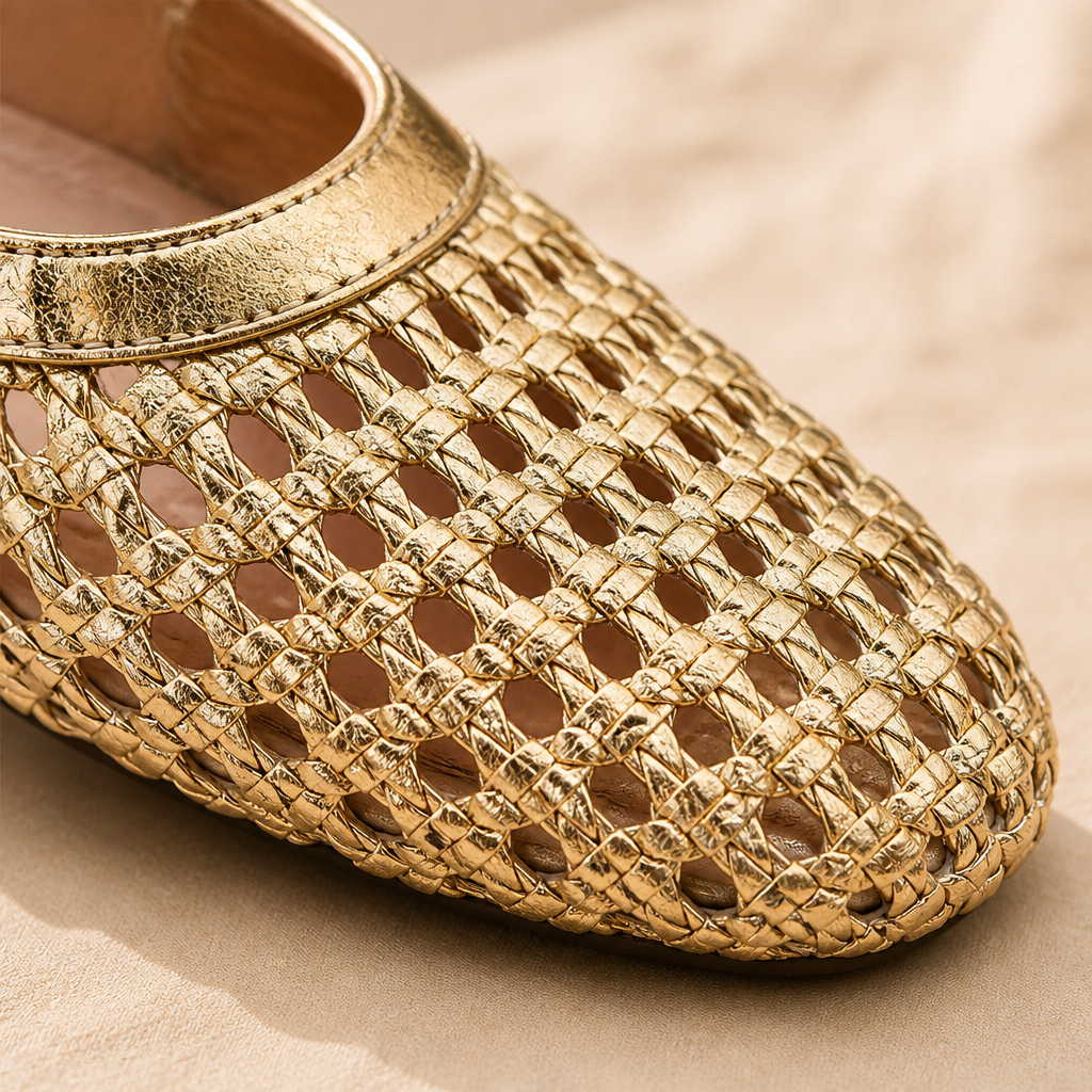 BreezeStep™ – Hand-Woven Square-Toe Mary Jane Mules