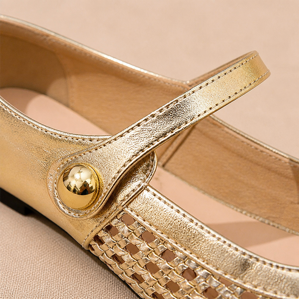 BreezeStep™ – Hand-Woven Square-Toe Mary Jane Mules