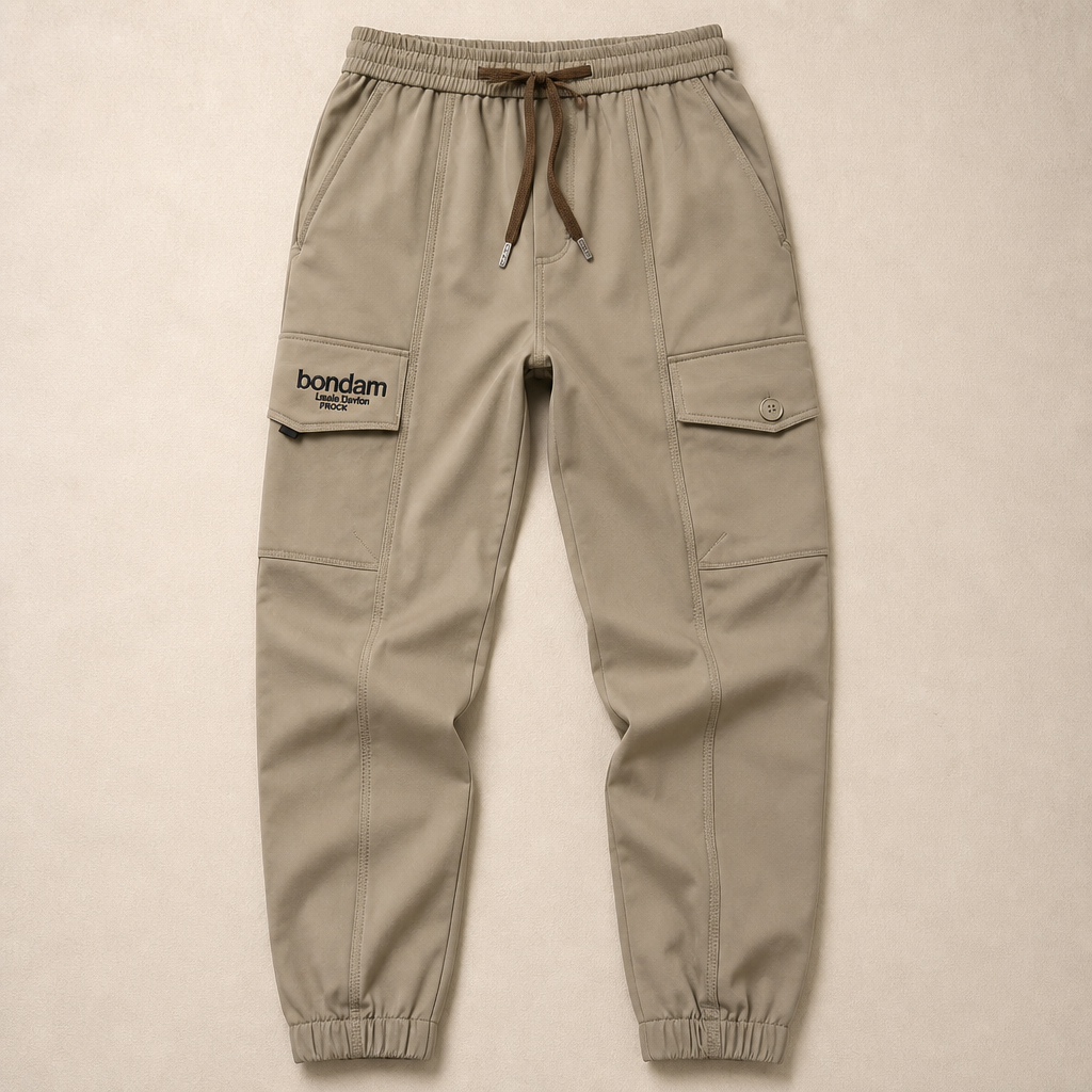 FitEase™ – Tapered Cargo Joggers with Elastic Drawstring Waist