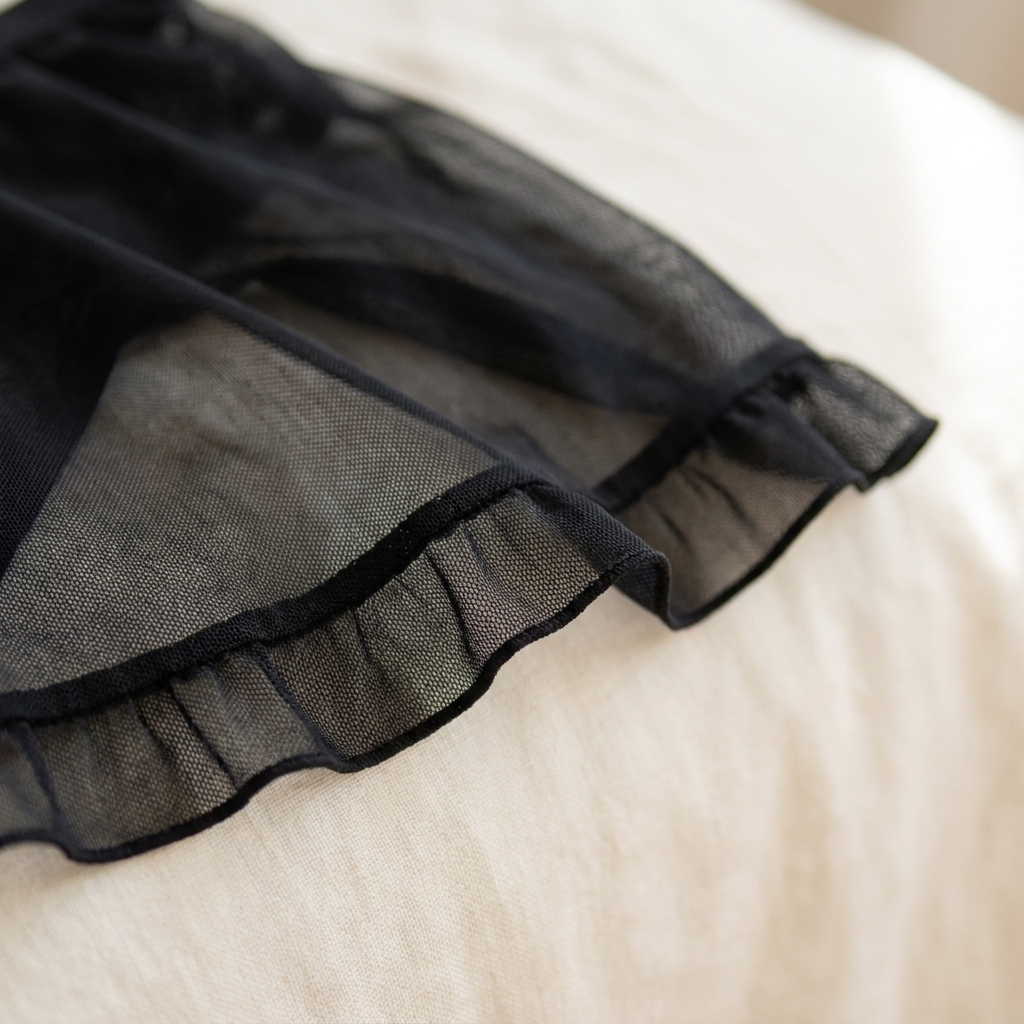 Soirée™ – Lace V-Neck Babydoll Set with Sheer Mesh Skirt