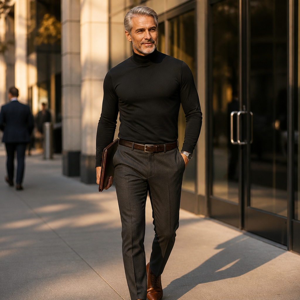 Marsilio™ – Slim-Fit Sculpting Mock Turtleneck for Men