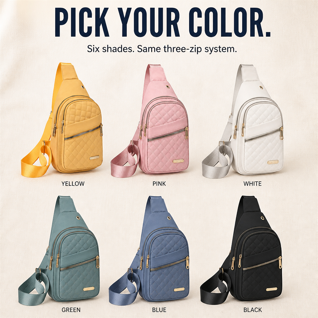 VertaCarry™ — Ditch the Tote and Carry Your Day in Three Zip Pockets
