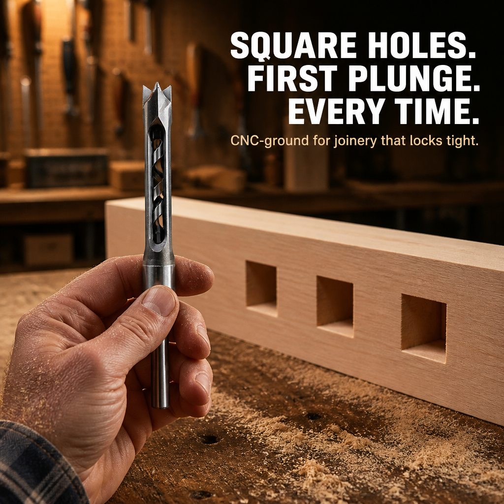 SharpEdge™ — Drill Clean Square Mortises Without Hand-Chiseling for Hours