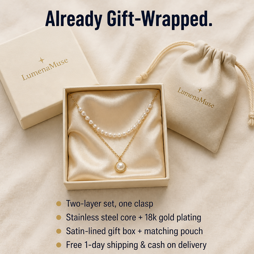 LumenaMuse™ — Wear the Layered Pearl Look Without Tangled Chains