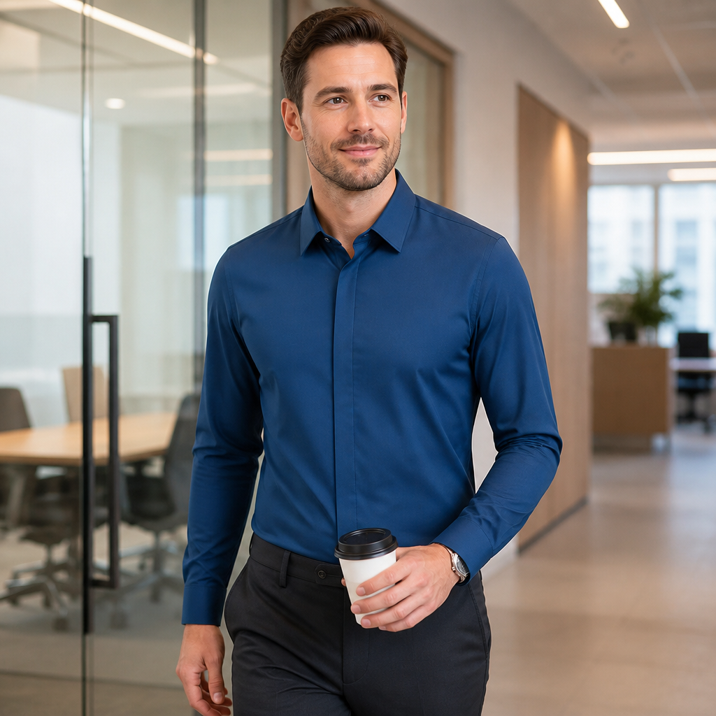 Maxton™ – Slim-Fit Wrinkle-Free Dress Shirt with 4-Way Stretch