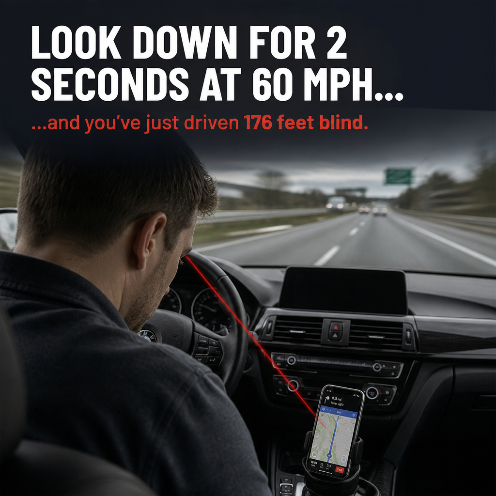 GripLock™ — Clip Your Phone to the Sun Visor for Eye-Level GPS