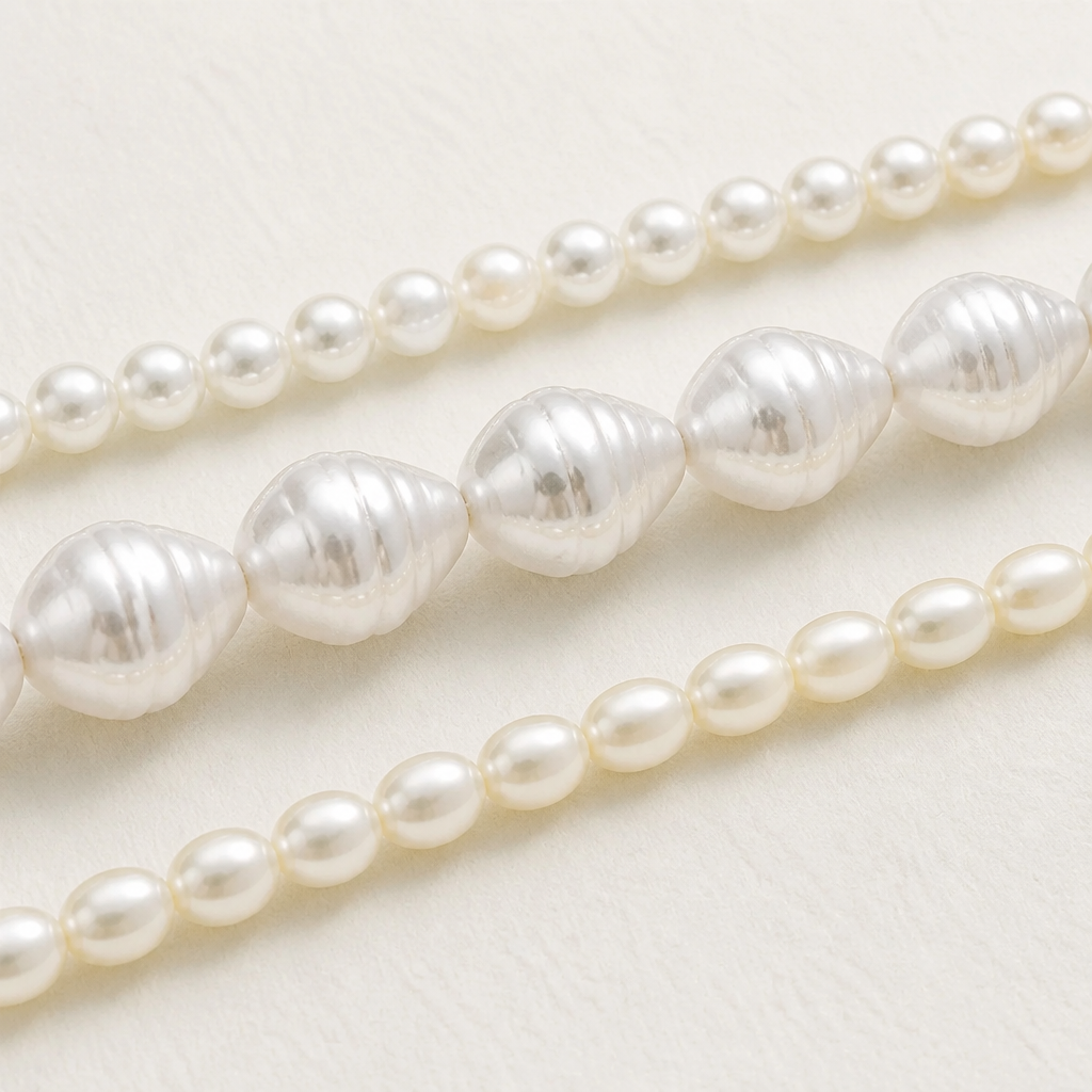 VeraLuxe™ – Three-Strand Pearl Necklace Set with Gold Toggle Clasps