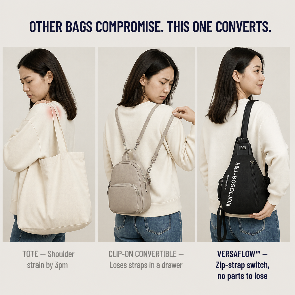 VersaFlow™ — Switch From Backpack to Sling in 3 Seconds Flat
