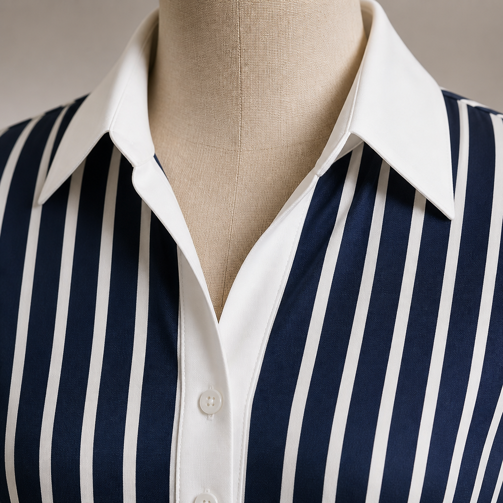 FlexiSilk™ – Chic Striped Shirt and Wide-Leg Trouser Set