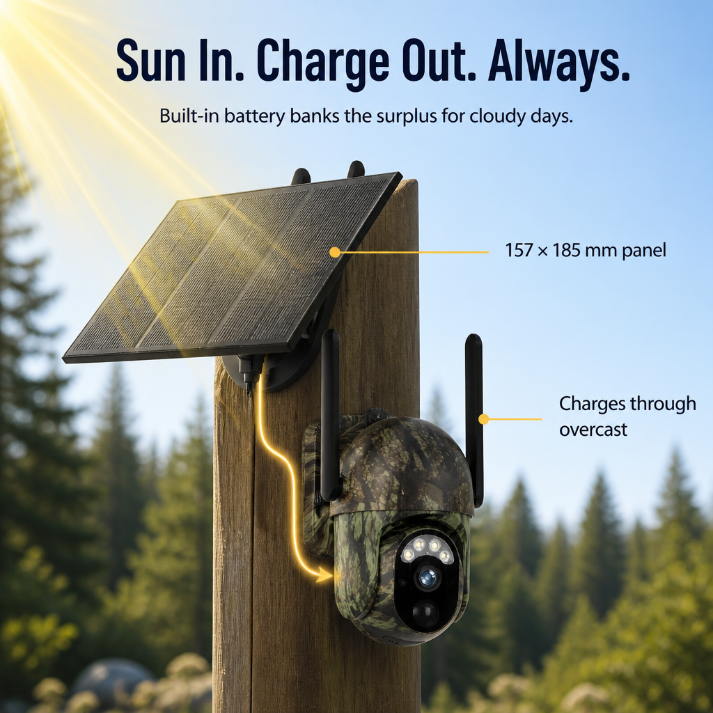 SolaraGuard™ — Patrol Your Property Day and Night Without Wires or Battery Swaps