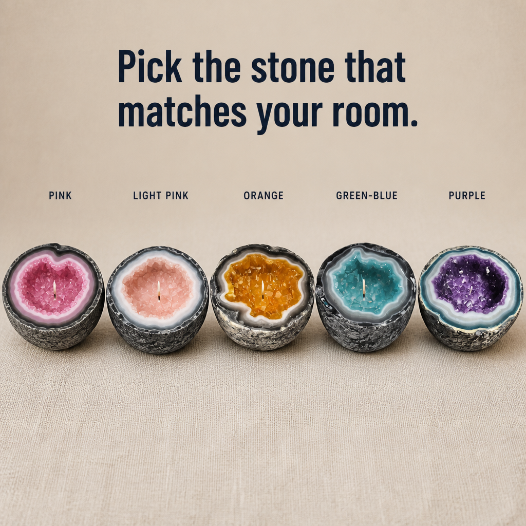 LumaCryst™ — Light Real Crystals Inside a Hand-Cut Agate Geode Bowl