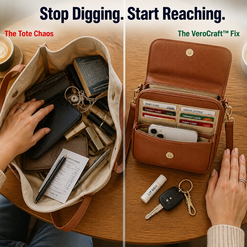 VeroCraft™ — Carry Phone, Cards & Daily Essentials in One Slim Crossbody