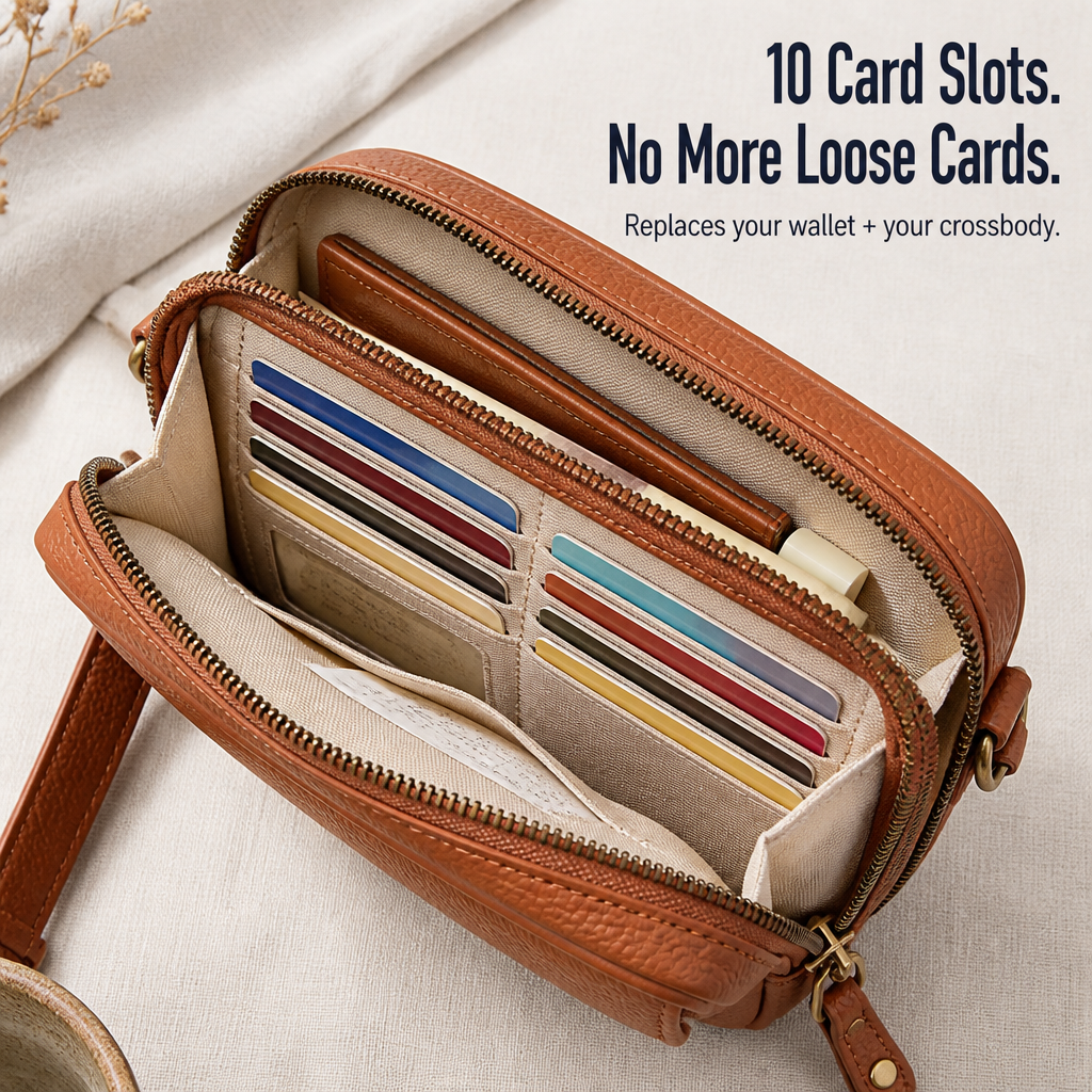 VeroCraft™ — Carry Phone, Cards & Daily Essentials in One Slim Crossbody
