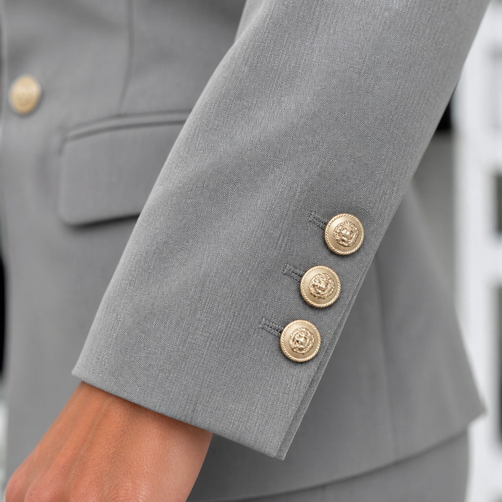 VeroLuxe™ – Tailored Double-Breasted Blazer Set with Gold Buttons