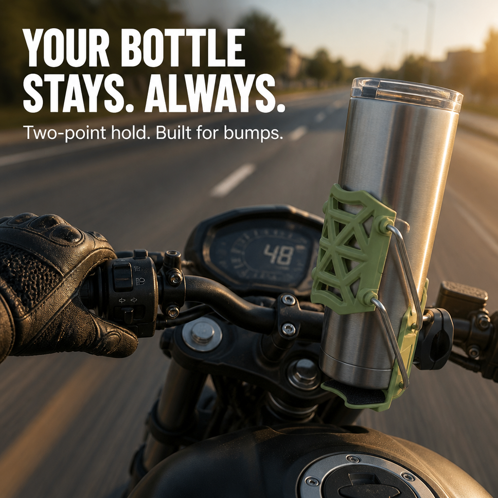 VeloGrip™ — Lock Your Bottle Down So It Stops Bouncing Out on Bumps