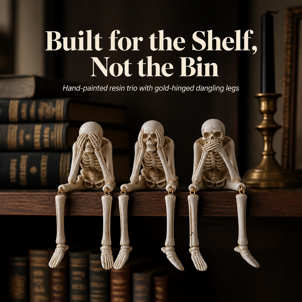 ChuckLuxe™ — Style Your Shelf With the Dangling-Leg Skeleton Trio Everyone Asks About | Set of 3