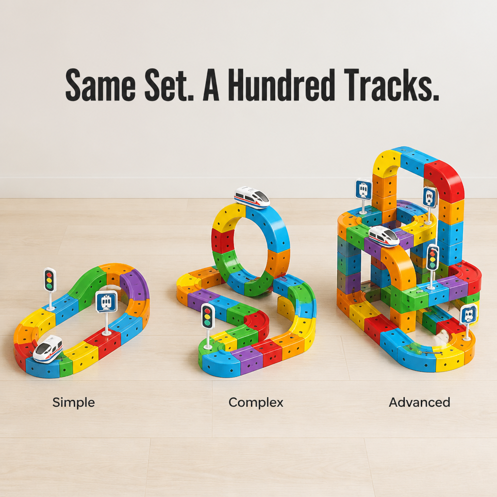 WonderRail™ — Build 3D Train Tracks That Climb, Loop & Run Upside Down