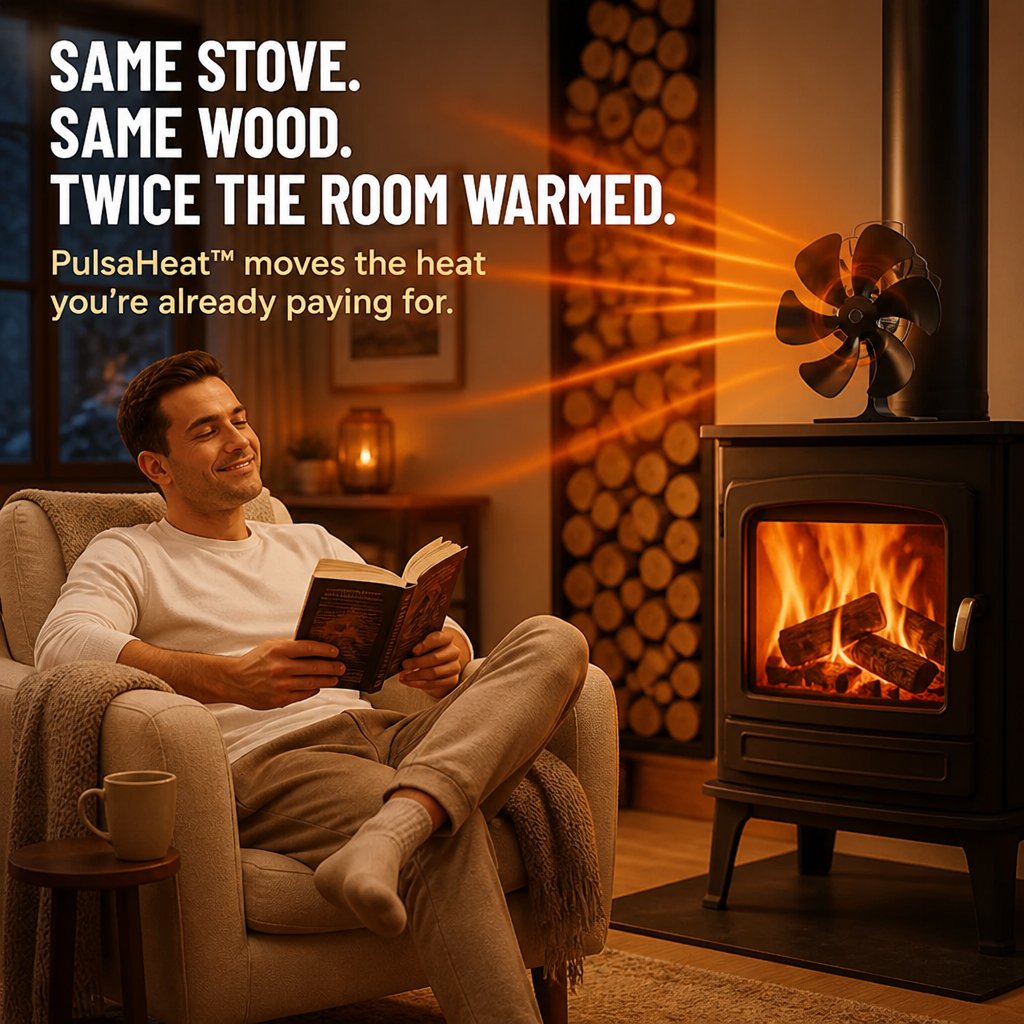 PulsaHeat™ — Push Wood Stove Heat To Every Cold Corner Of Your Room
