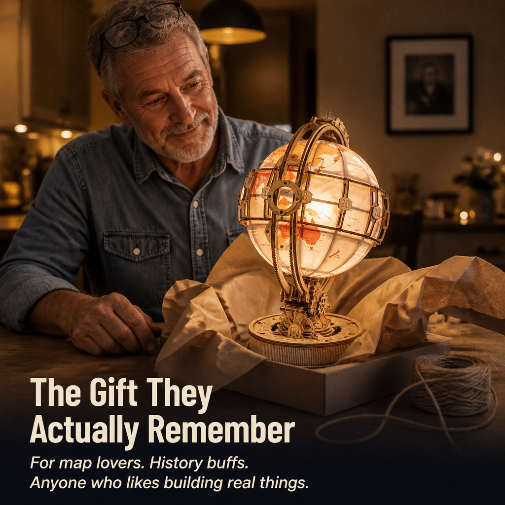 LumoraSphere™ — Snap Together a Glowing Wooden Globe That Doubles as Decor