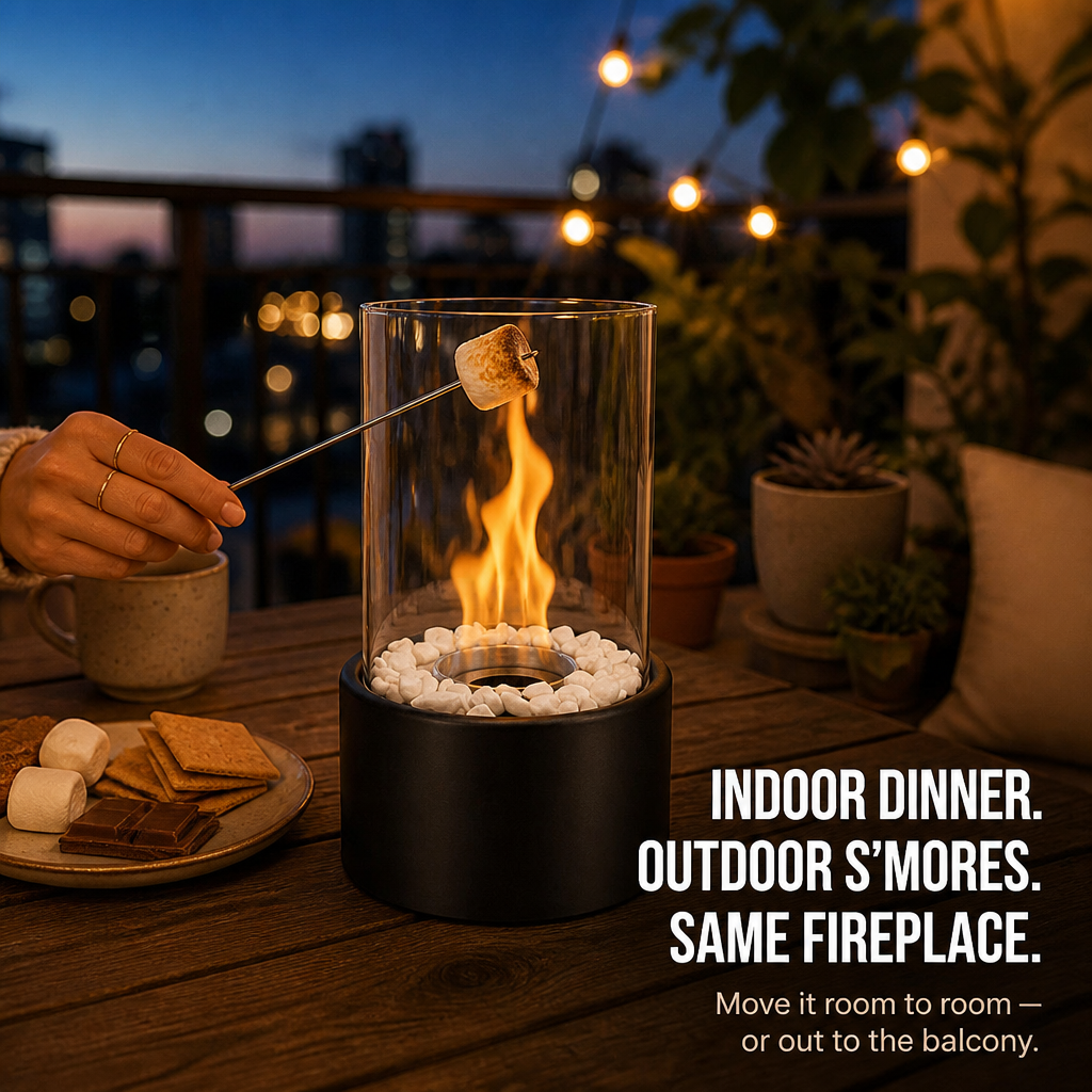 GlideCore™ — Turn Any Table Into a Cozy Real-Flame Centerpiece in 10 Seconds