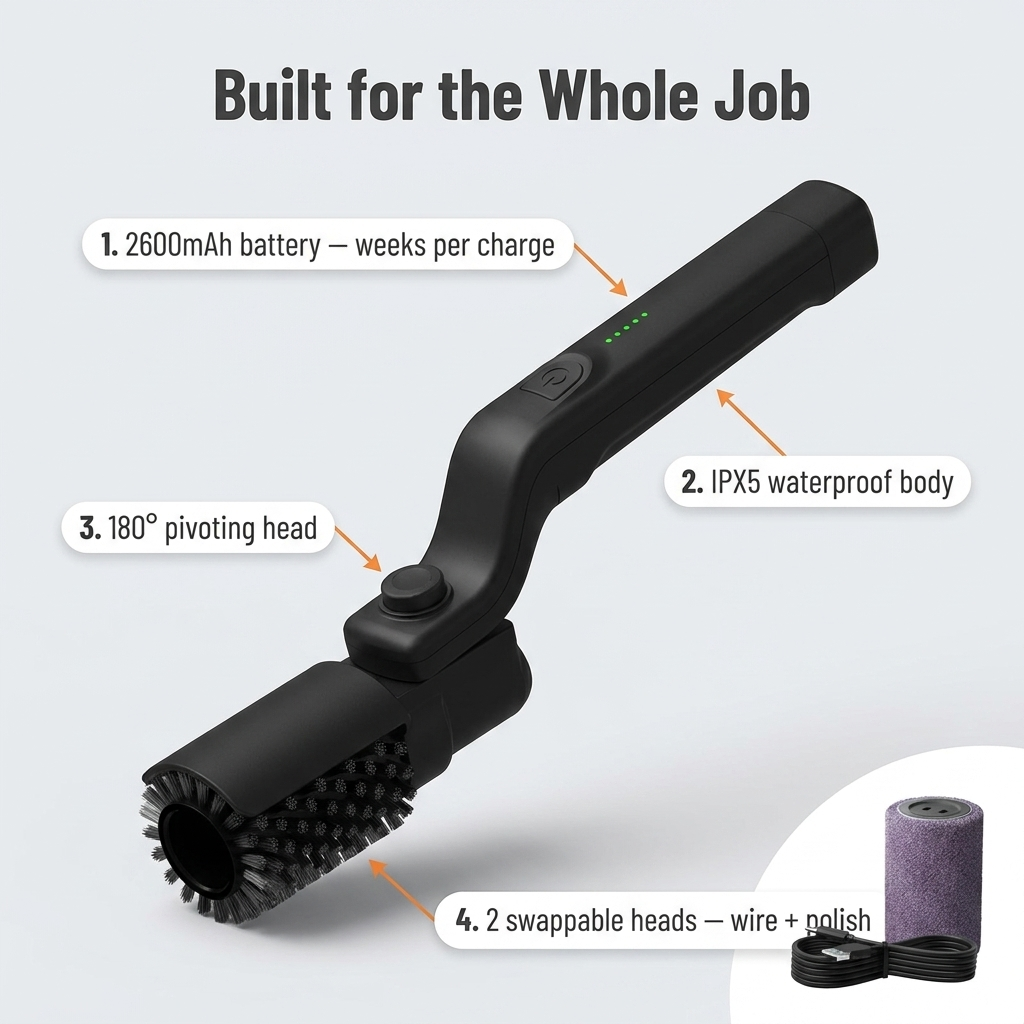 TurboGrillPro™ — Spin Through Burnt-On Grease in Minutes, No Scrubbing Required