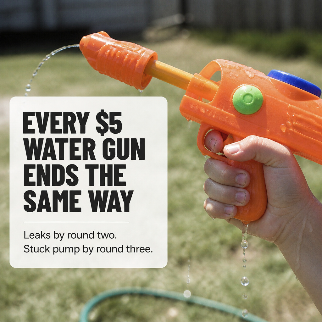 AquaBlast™ — Soak the Whole Yard at 26 Feet Without Pumping Once