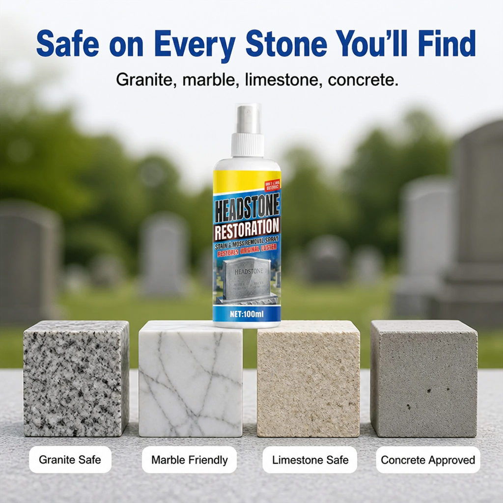 ReViveStone™ — Lift Moss, Algae & Yellow Stains From Memorial Stone in Minutes