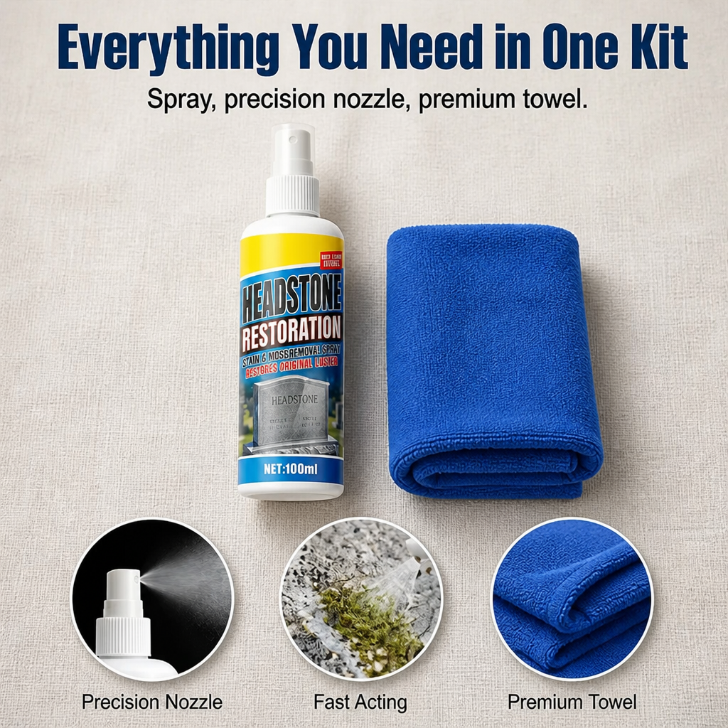 ReViveStone™ — Lift Moss, Algae & Yellow Stains From Memorial Stone in Minutes