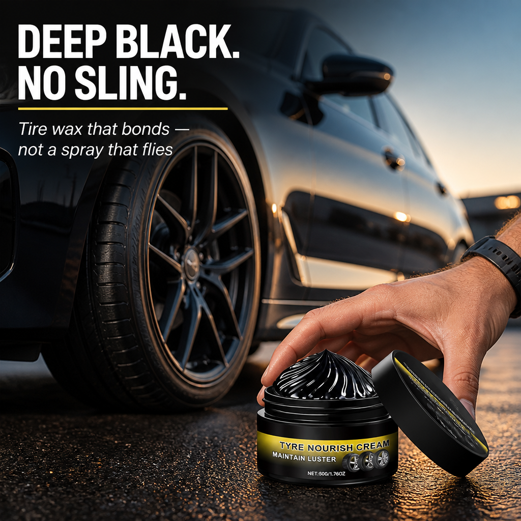 MidnightSheen™ — Restore Deep Black Tire Shine That Resists Sling, Rain & UV Fade