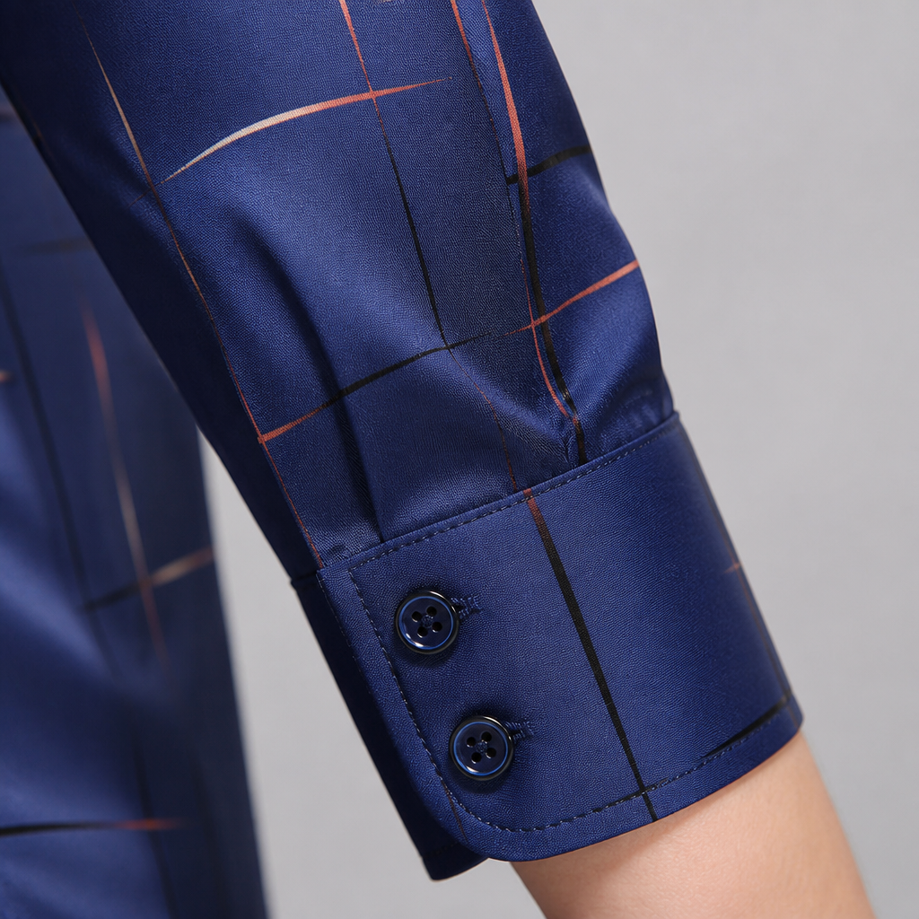 Ultra-LightPower™ – Wrinkle-Free Line-Print Dress Shirt with Breathable Stretch