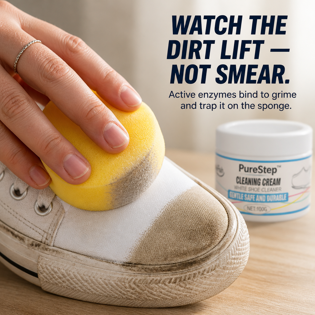 PureStep™ — Lift Dingy Yellow Stains & Restore White Sneakers in 5 Minutes