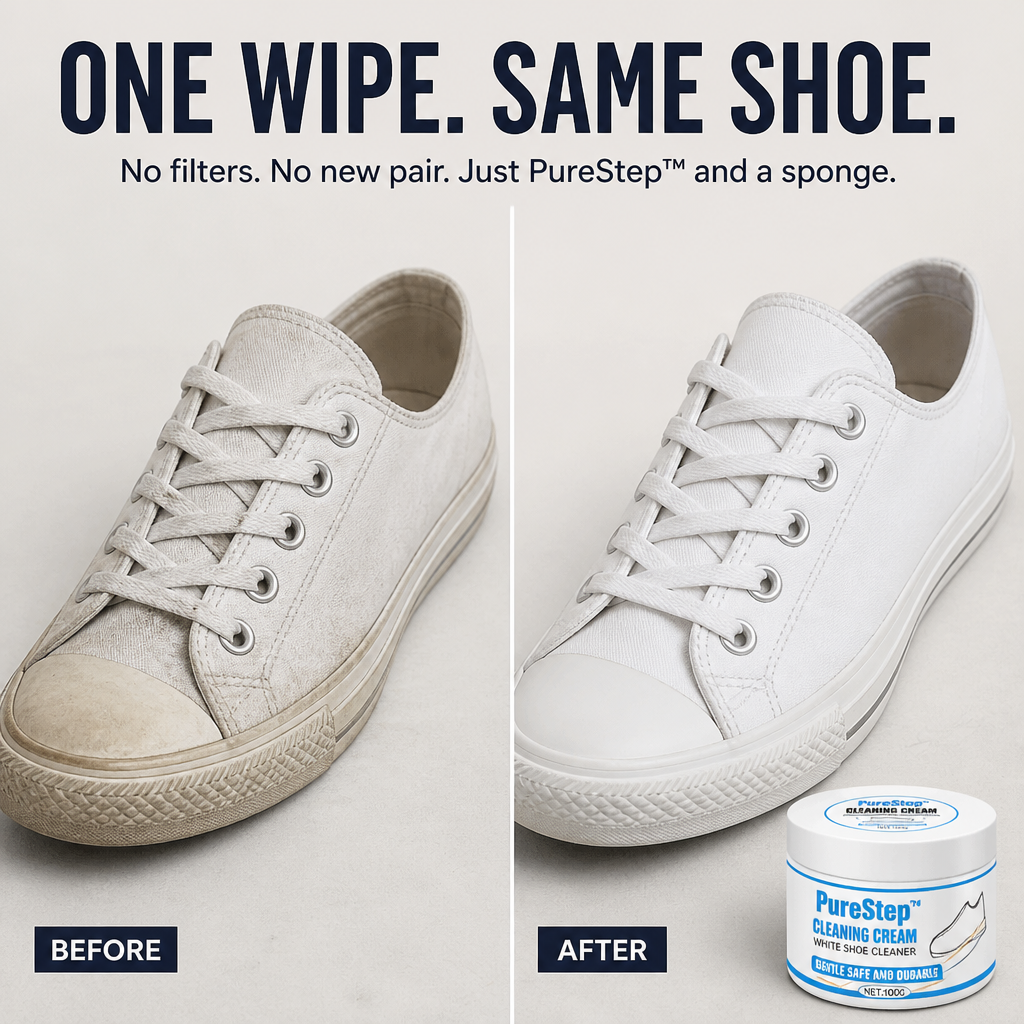 PureStep™ — Lift Dingy Yellow Stains & Restore White Sneakers in 5 Minutes