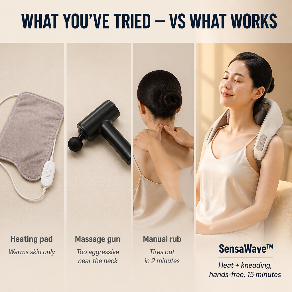 SensaWave™ — Knead Away Neck and Shoulder Knots With Heated Shiatsu Hands