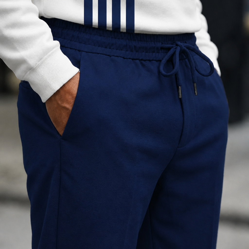 VibeFlex™ – Modern Striped Mock-Neck Quarter-Zip Two-Piece Set