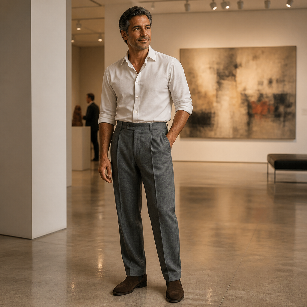 Roven™ – Tailored Wide-Leg Men's Trousers with Deep Slant Pockets