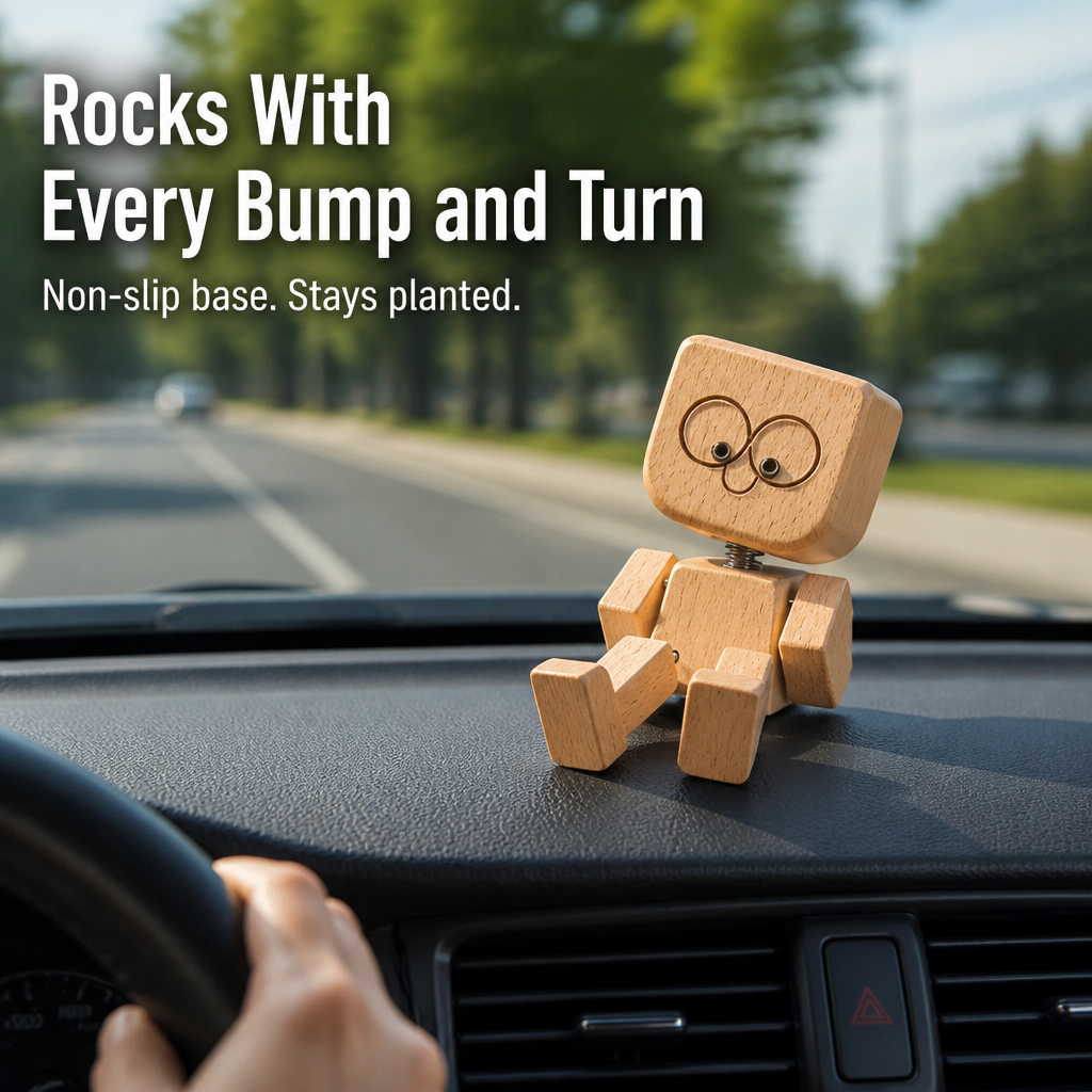 WoodMuse™ — Park a Hand-Carved Wooden Buddy That Rocks With Every Drive