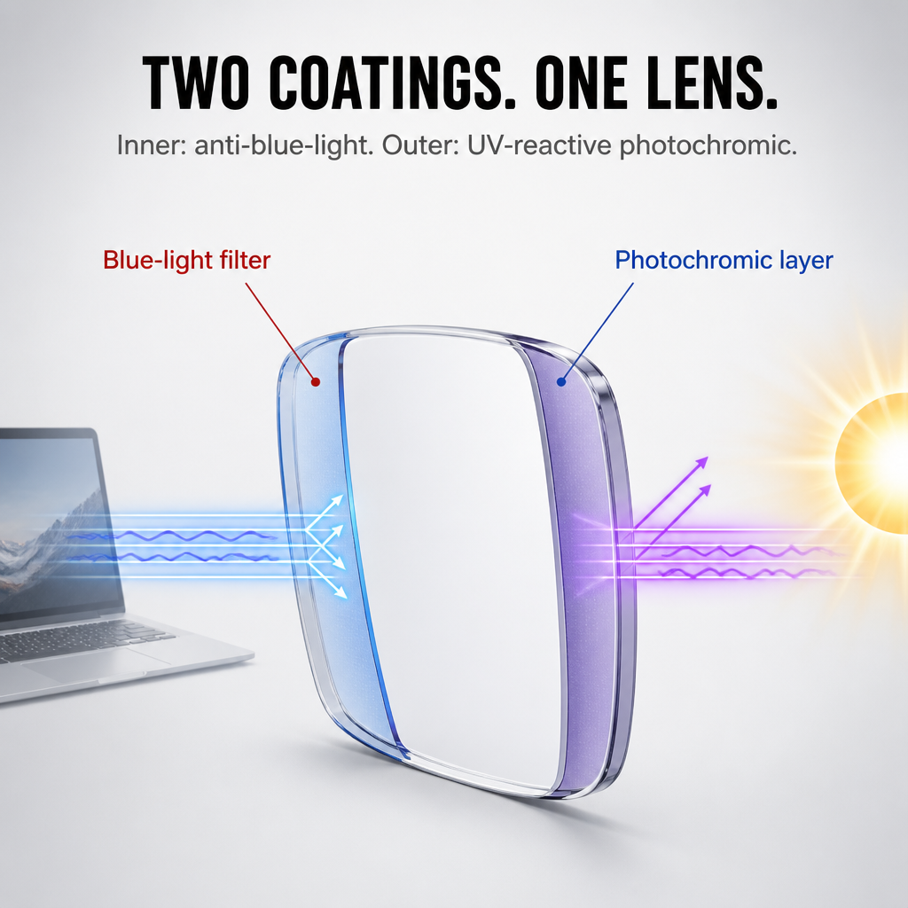 Visionary™ — Cut Screen Glare Indoors and Auto-Darken to Shades Outdoors