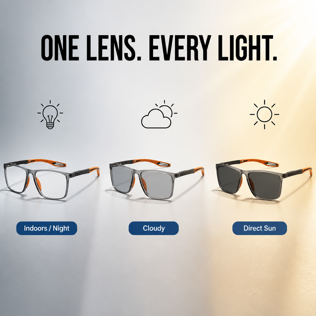 Visionary™ — Cut Screen Glare Indoors and Auto-Darken to Shades Outdoors