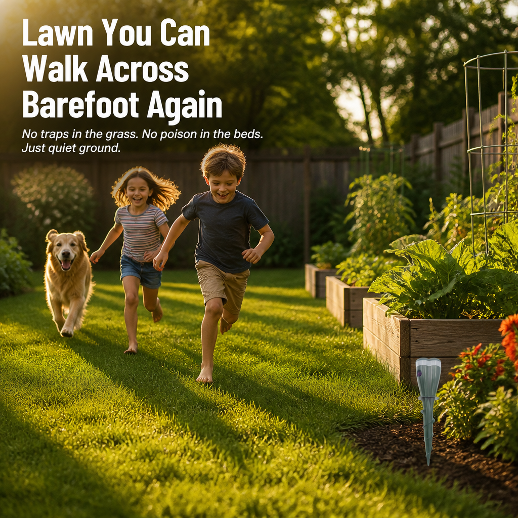 PestGuard™ — Drive Moles, Voles & Groundhogs Out With 100ft Silent Solar Pulses
