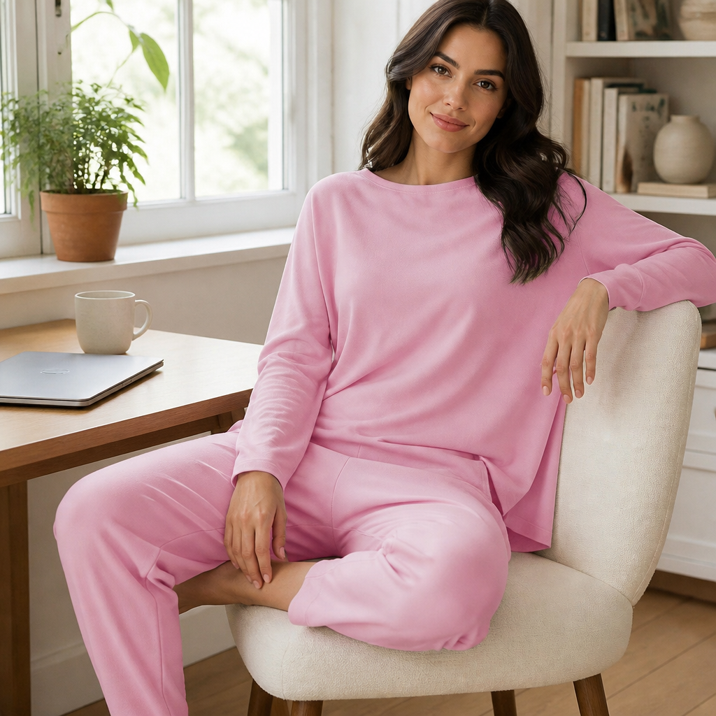 Mirelle™ – Relaxed Boat-Neck Two-Piece Set with Tapered Pleated Pants